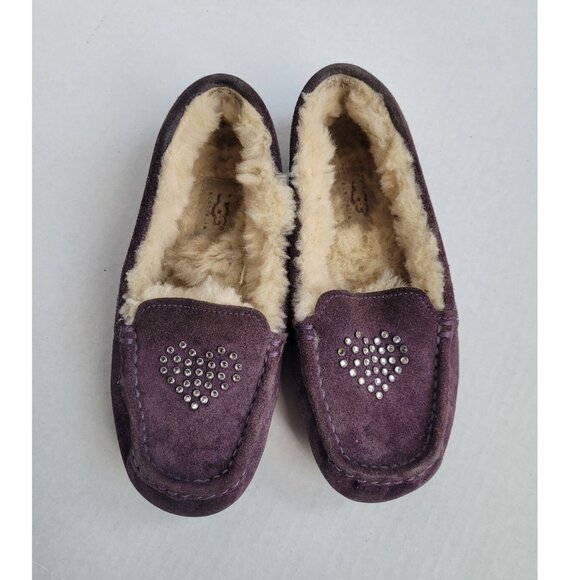 UGG AUSTRALIA MOCCASSINS SLIPPERS ANNMARIE HEART SHOES - Picture 6 of 8